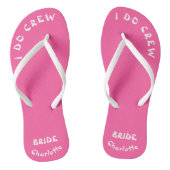 Bruiden gepersonaliseerd roze en wit teenslippers (Voetbed)