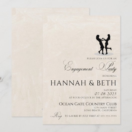 Bruiden Happy Engagement Party Kaart (Voorkant / Achterkant)