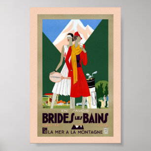 Bruiden Les Bains Frankrijk Vintage Reisposter Poster