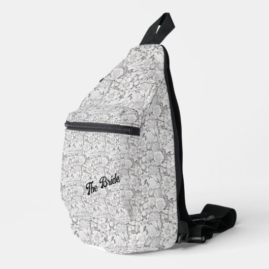 Bruiden personaliseerbaar Floral Sling Bag (Rechterhoek)