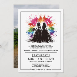 Bruiden Regenboog Burst Bruiloft Kaart