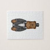 Bruidgom als beer met jasje legpuzzel (Horizontaal)