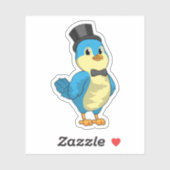 Bruidgom als vogel met lint sticker (Vel)