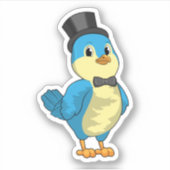 Bruidgom als vogel met lint sticker (Voorkant)