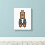 Bruidgombeer met jasje canvas afdruk (Insitu (Houten vloer))