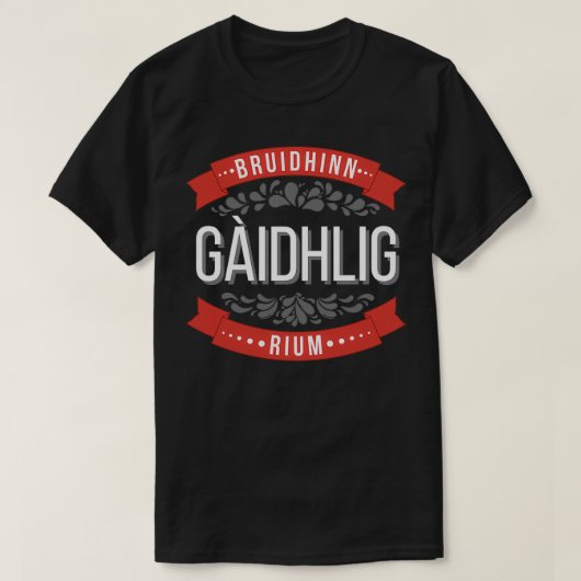 Bruidhinn Gaidhlig rium Speak Gaelic met me rood T-shirt (Design voorkant)