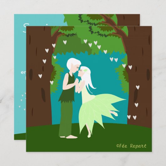 Bruidhuwelijk van hun boshart kaart (Voorkant / Achterkant)