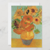 bruidjes ouderenuitnodiging, van Gogh zonnebloemen Kaart (Achterkant)