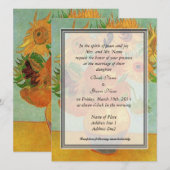 bruidjes ouderenuitnodiging, van Gogh zonnebloemen Kaart (Voorkant / Achterkant)