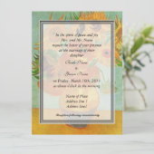 bruidjes ouderenuitnodiging, van Gogh zonnebloemen Kaart (Staand voorkant)