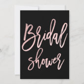 BRUIDJESSHOWER Rose Goud Roze Folie Moderne Script Kaart (Achterkant)