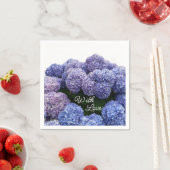 Bruids-, babyshower servetten paars, blauwe horten (Insitu)
