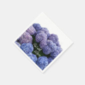 Bruids-, babyshower servetten paars, blauwe horten (Hoek)