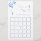 Bruids Bingo Blue Bow Vrijgezellenfeest spel (Voorkant)