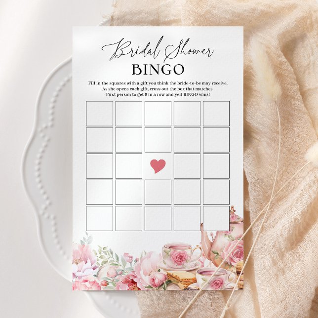 Bruids Bingo Blush Roze Bloemen Thee Douche Spel (Creator heeft geüpload)