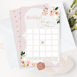 Bruids bingo blush roze bloemenbruids spel