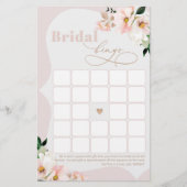 Bruids bingo blush roze bloemenbruids spel (Voorkant)