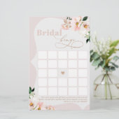 Bruids bingo blush roze bloemenbruids spel (Staand voorkant)