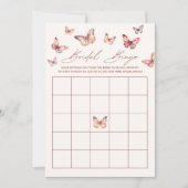 Bruids Bingo Boho Vlinder Vrijgezellenfeest Spel Kaart (Voorkant)