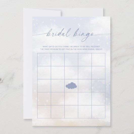 Bruids Bingo Cloud 9 Vrijgezellenfeest spel Kaart (Voorkant)