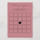 Bruids Bingo Douche Stoffig Roos Roze Game Kaart (Voorkant)