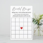Bruids Bingo Game Kaart voor Paar's Shower (Staand voorkant)