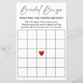 Bruids Bingo Game Kaart voor Paar's Shower (Voorkant)