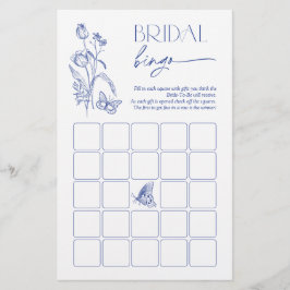 Bruids Bingo Iets Blauw Bloemen Douche Spel