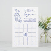 Bruids Bingo Iets Blauw Bloemen Douche Spel (Staand voorkant)