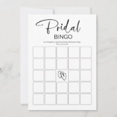 Bruids Bingo Minimalistisch Vrijgezellenfeest spel Kaart (Voorkant)