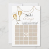 Bruids bingo Parels Prosecco douche spel kaart (Voorkant)