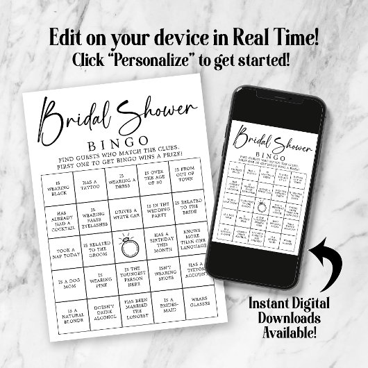 Bruids Bingo Vind het Gast Vrijgezellenfeest Spel Kaart