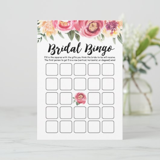 Bruids Bingo Vrijgezellenfeest en Hen Party spel K Kaart (Staand voorkant)