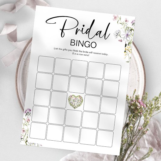 Bruids Bingo Wildflower Vrijgezellenfeest spel Kaart