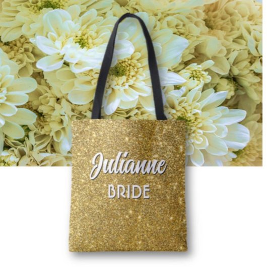 Bruids Bling! Aangepaste cute Trouwfeest Tote Bag