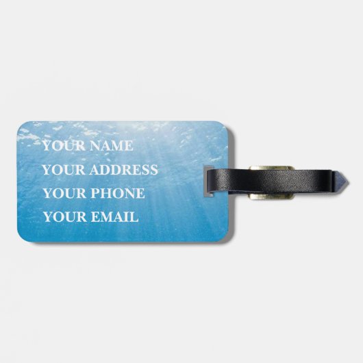 Bruids Bliss Shades: Pas uw zeegezicht aan Bagagelabel (Achterkant horizontaal)