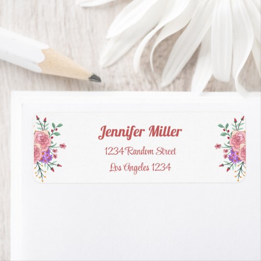 Bruids Bloem Retouradres Label (Insitu)