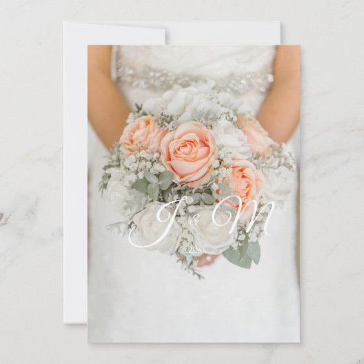 Bruids bloemenbruiloft uitnodiging (Achterkant)