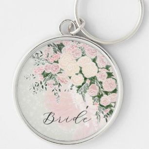 Bruids Blush boog RosenWisteria boeket Sleutelhang Sleutelhanger