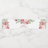 Bruids Blush Goud Waterverf Bloemen Roos Waterfles Etiket (Enkel label)