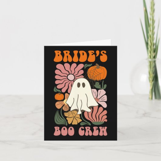 Bruid's Boo Crew Bloemengeest Halloween Bacheloret Kaart (Voorkant)