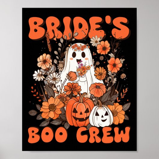 Bruid's Boo Crew Floral Ghost Chelorette Wedding H Poster (Voorkant)