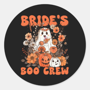 Bruid's Boo Crew Floral Ghost Chelorette Wedding H Ronde Sticker