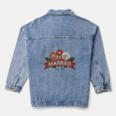 Bruids borduurwerk net getrouwd patch denim jacket (Achterkant)