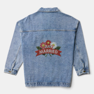 Bruids borduurwerk net getrouwd patch denim jacket