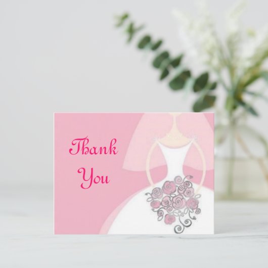 Bruids Briefkaart Dank u (Staand voorkant)