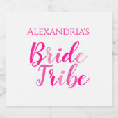 Bruid's Bruid Tribe Hot Roze Bachelorette Party Sparkling Wijnetiket (Enkel label)