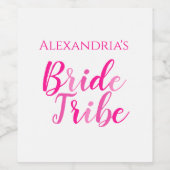 Bruid's Bruid Tribe Hot Roze Bachelorette Party Wijn Etiket (Enkel label)