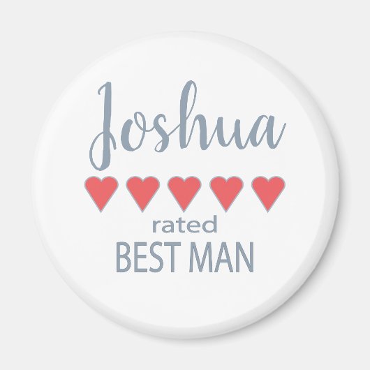 Bruids & Bruiloft 5 Hart Beste Man Magneet (Voorkant)