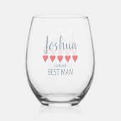 Bruids & Bruiloft 5 Hart Beste Man Wijnglas Zonder Voet (Achterkant)